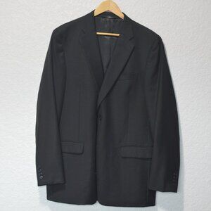 Mens Claiborne Black Suit Coat Size 44L (100% wool)